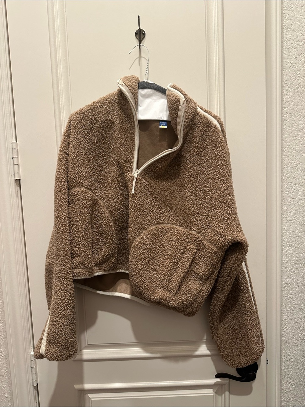 Old Navy Brown Teddy Sherpa Half-Zip Jacket